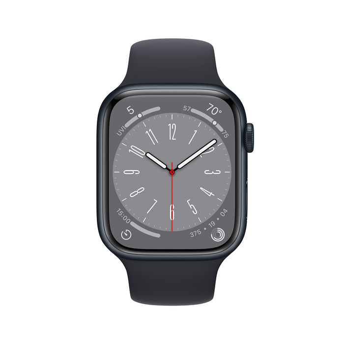 Apple Watch Series 8 - GPS 45mm - Midnight Aluminum Case w Midnight Sport Band - S/M - MNUJ3LL/A