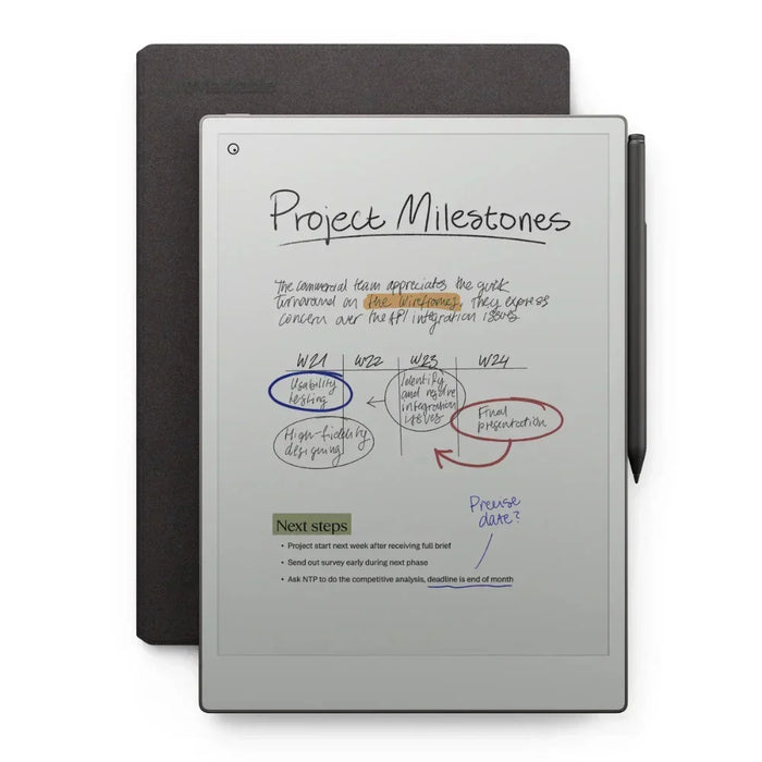 reMarkable Paper Pro - 11.8" Paper Tablet w/ Marker Plus and Book Folio in Mosaic Weave - Basalt - RM83C-1001NW