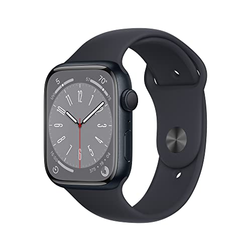 Apple Watch Series 8 - GPS 45mm - Midnight Aluminum Case w Midnight Sport Band - S/M - MNUJ3LL/A
